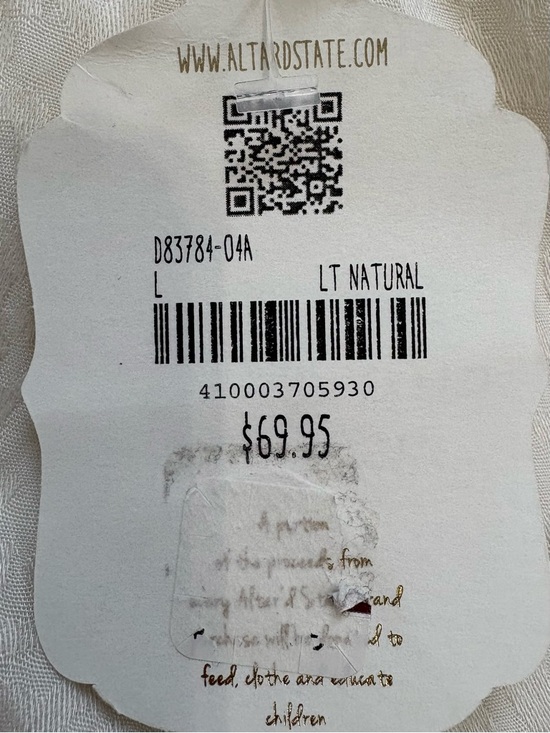 NWT ALTAR’D STATE Cream Cheetah Textured Mini Dress Boho Racerback Women’s Large - Picture 6 of 9